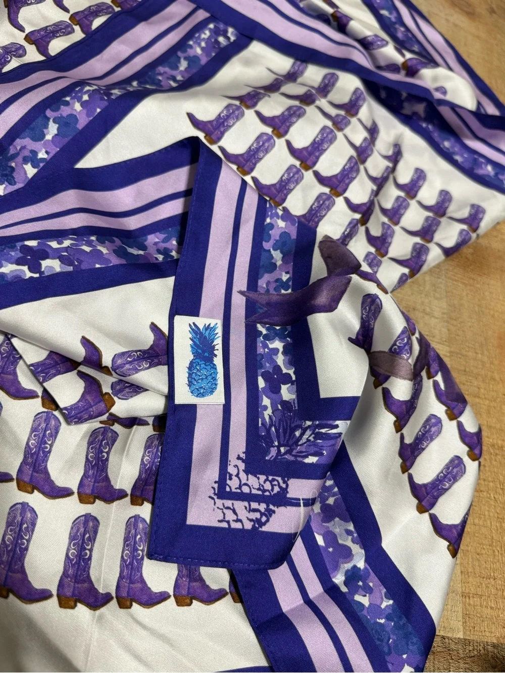 Purple Boots Scarf by Brooke Wright Designs  100% silk
